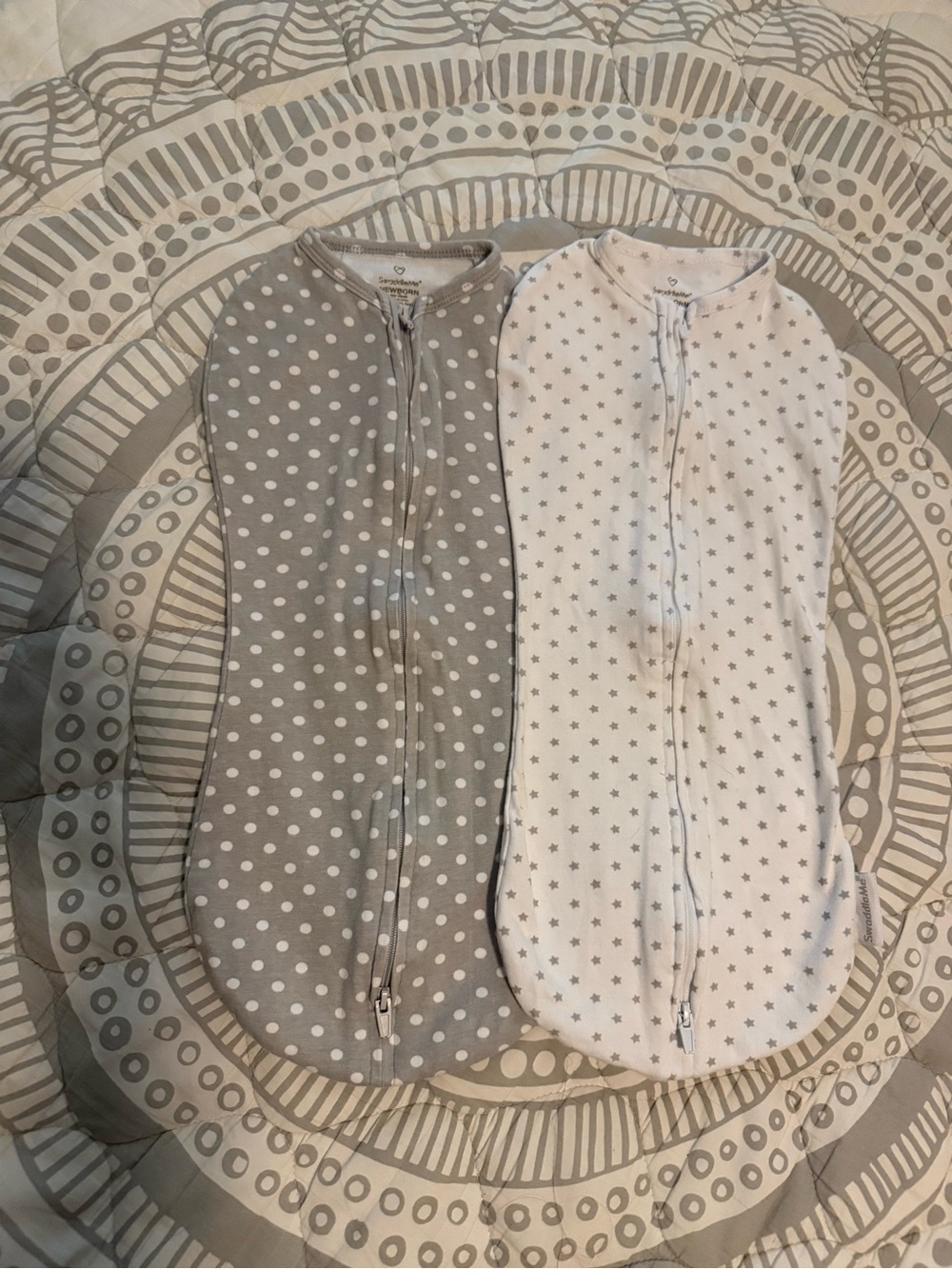 SwaddleMe Gray & White Sleep Sacks with Dots and Stars